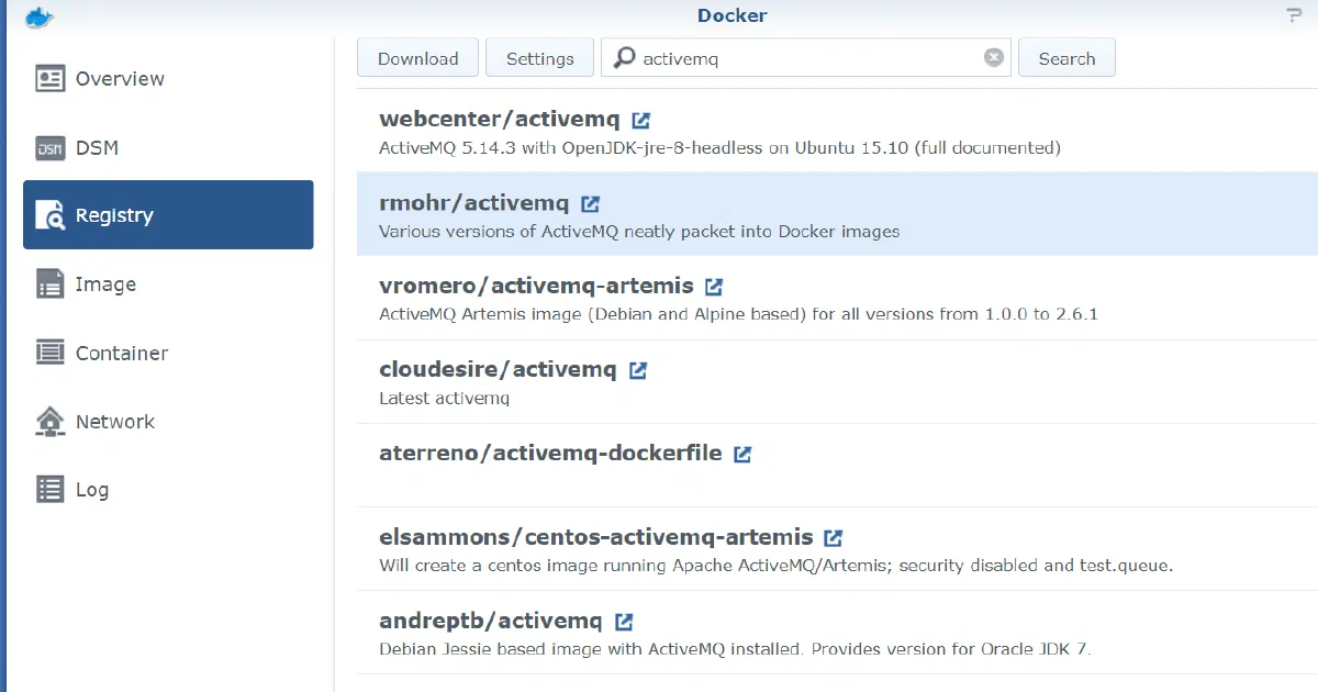 Run ActiveMQ in Docker on your Synology