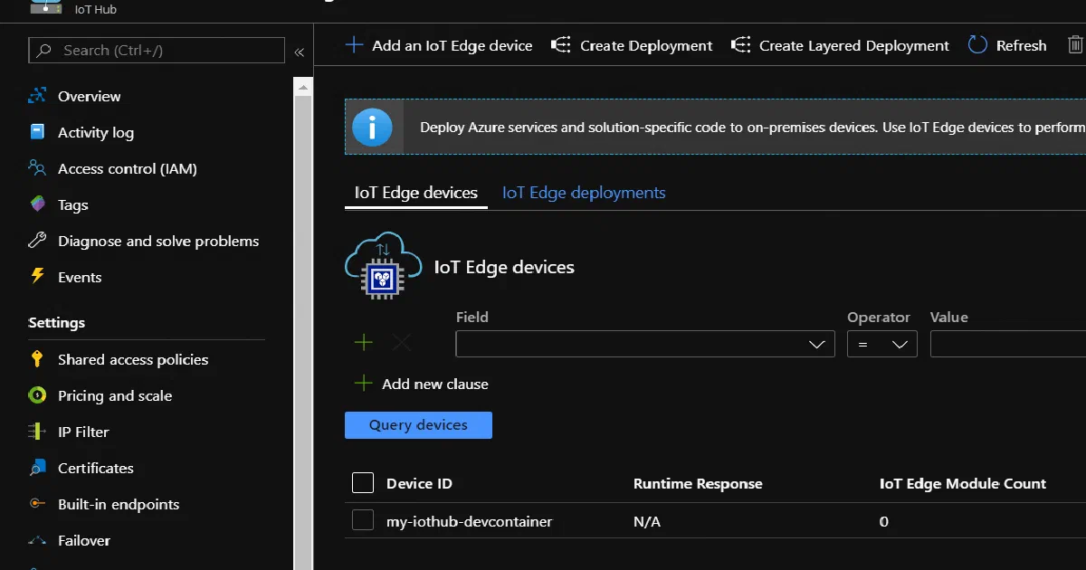 Setup the local Azure IoT Edge development container