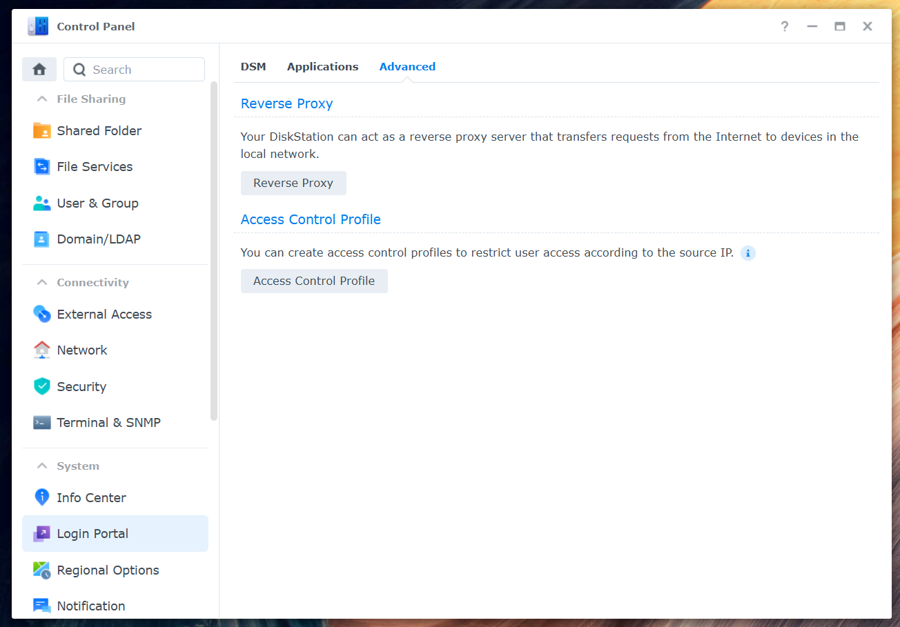 Synology Reverse Proxy Übersicht