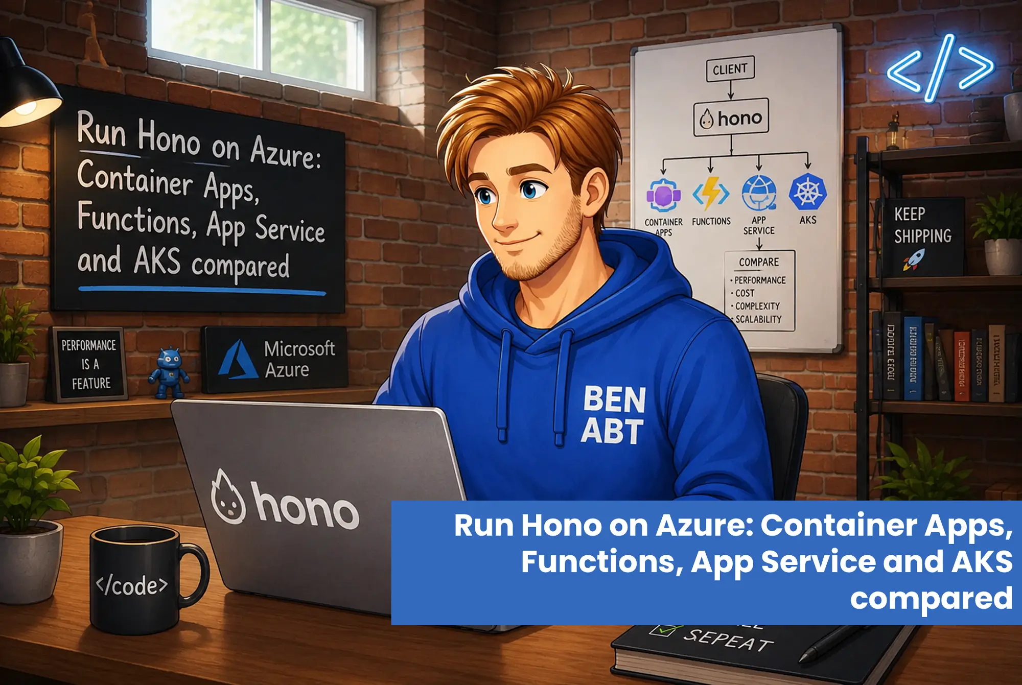 Run Hono on Azure: Container Apps, Functions, App Service and AKS compared