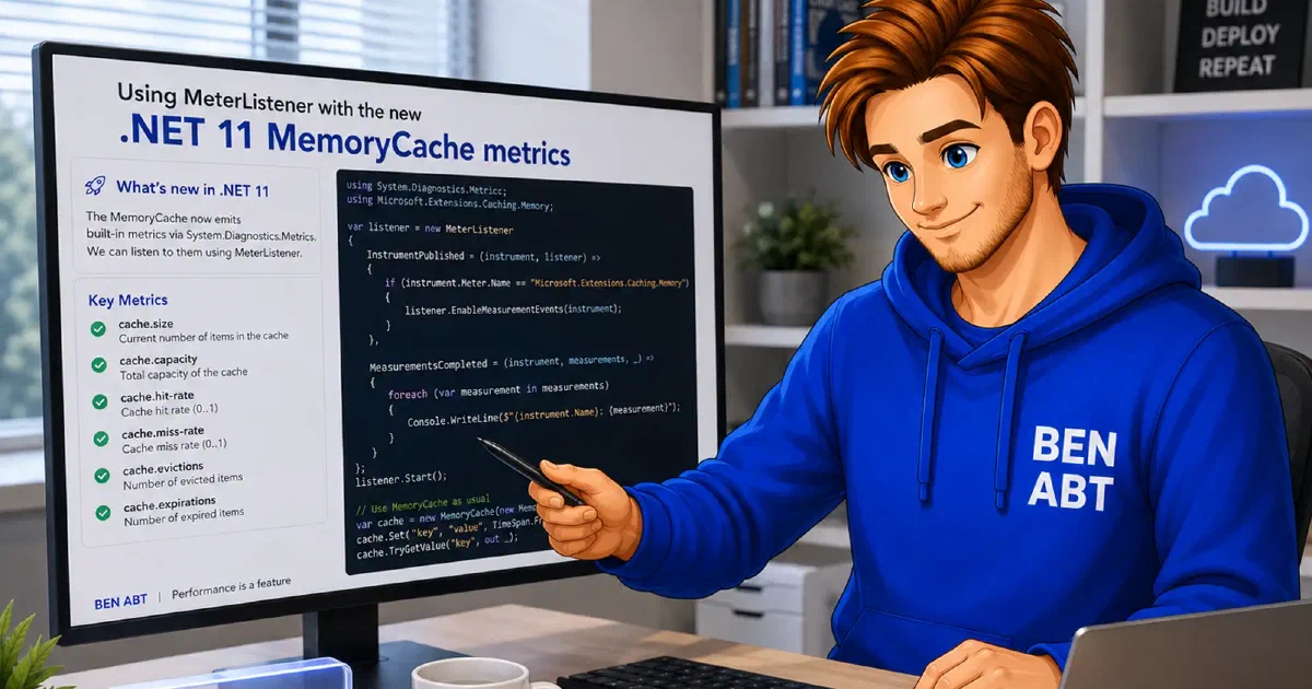 Using MeterListener with the new .NET 11 MemoryCache metrics