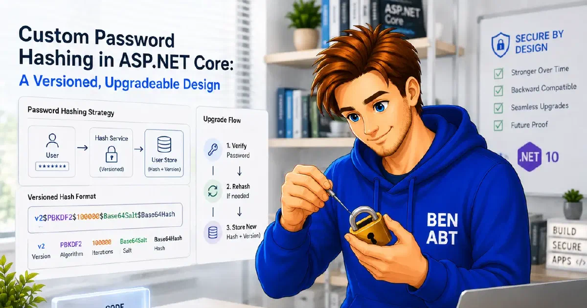 Custom Password Hashing in ASP.NET Core: A Versioned, Upgradeable Design
